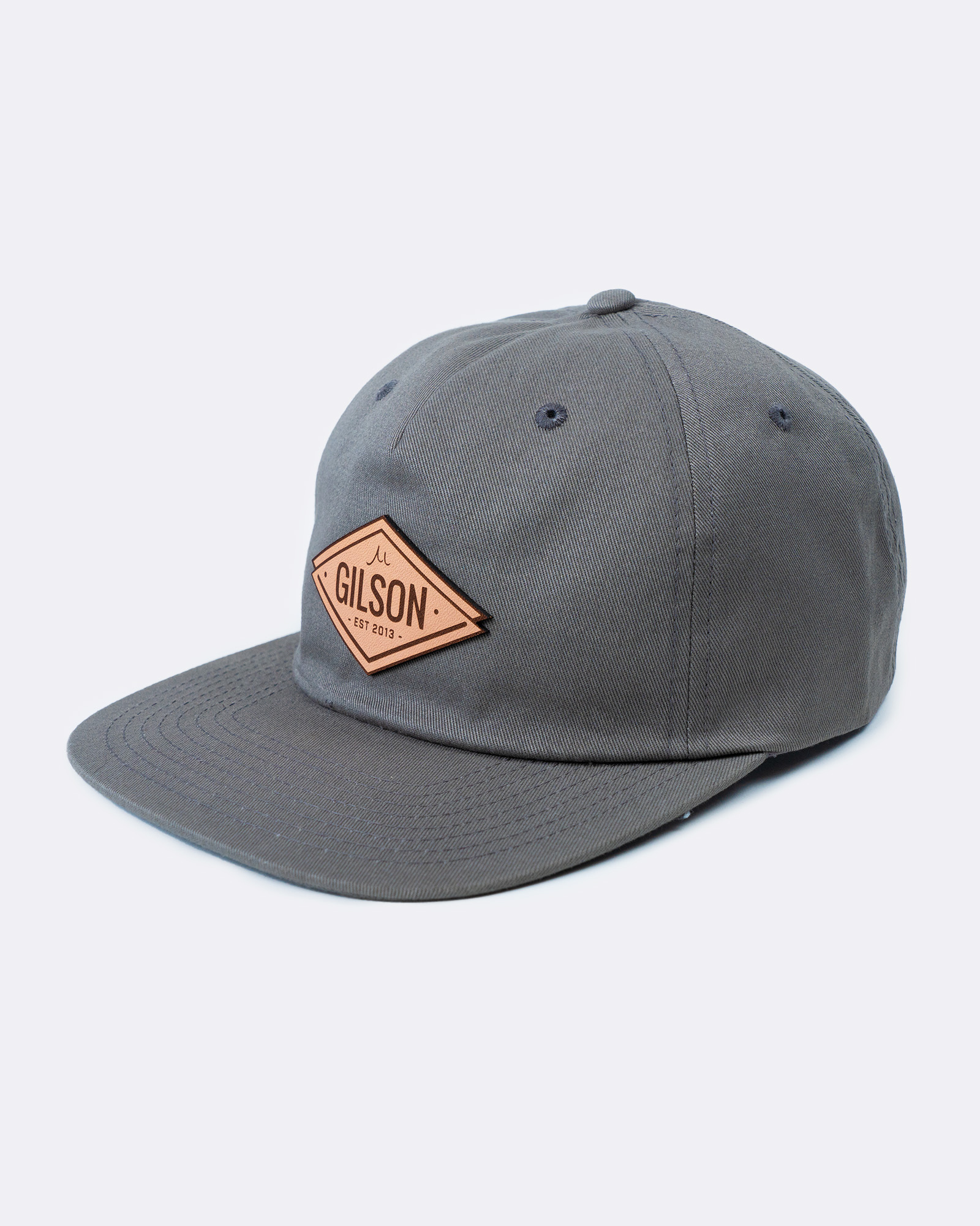 Gilson Leather 
Pinch Hat Gray graphics