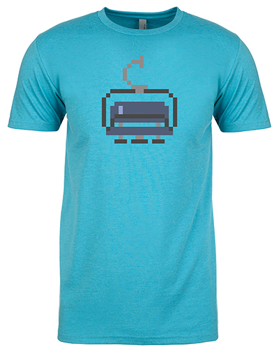 Chair Lift Tee Bondi Blue graphics