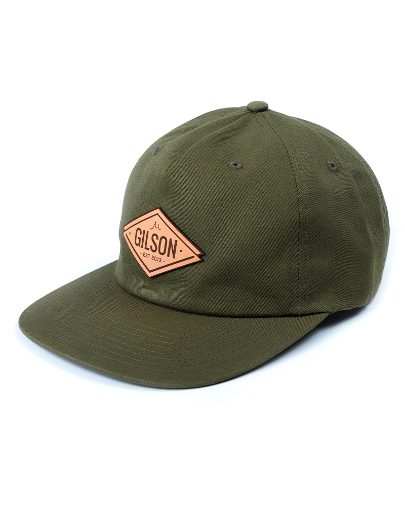 2022 gilson leather pinch hat green front large