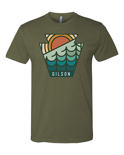 Keystone sunrise military green tee small