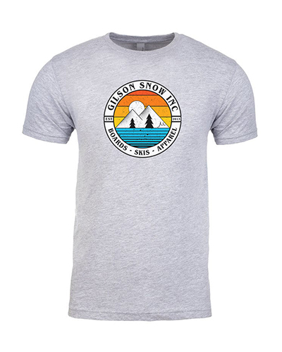 Mountain badge gray tee small