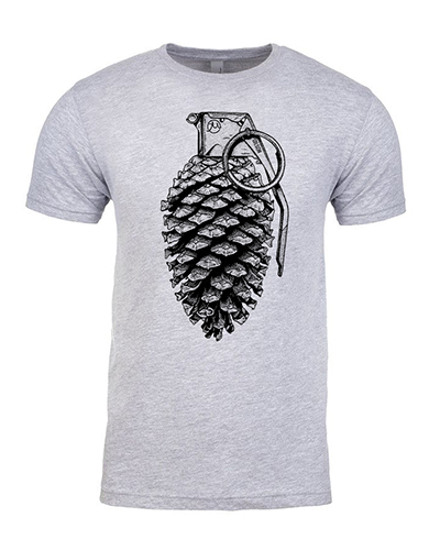 Pine Grenade Tee Gray graphics