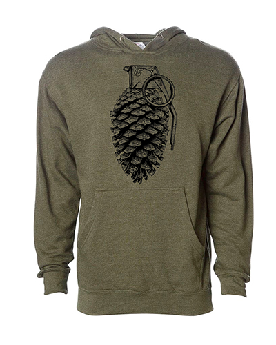 Pine grenade hoodie army small
