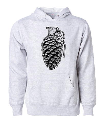 Pine grenade hoodie gray small