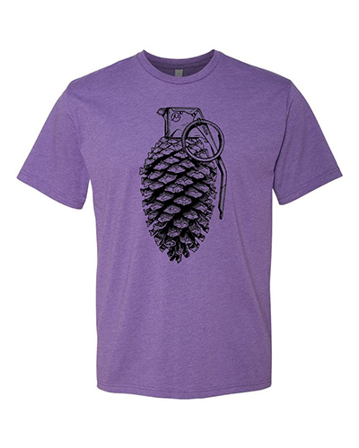 Pine grenade purple rush tee small