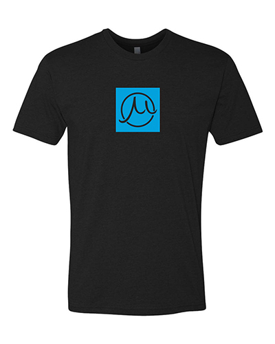 Square logo black tee small