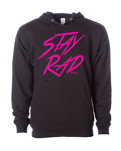 Stay rad hoodie black small