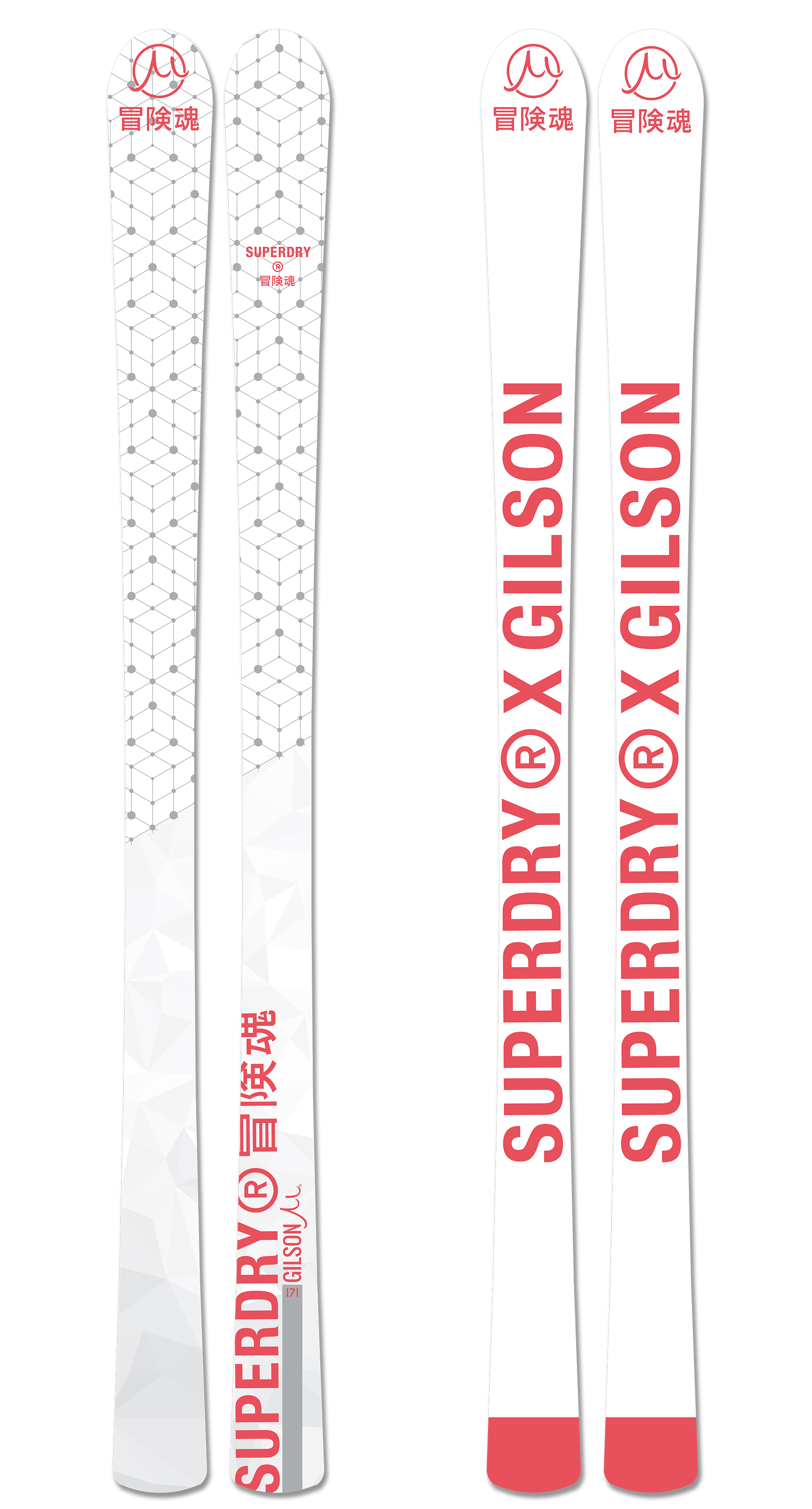 Superdry tempo white pink skis large