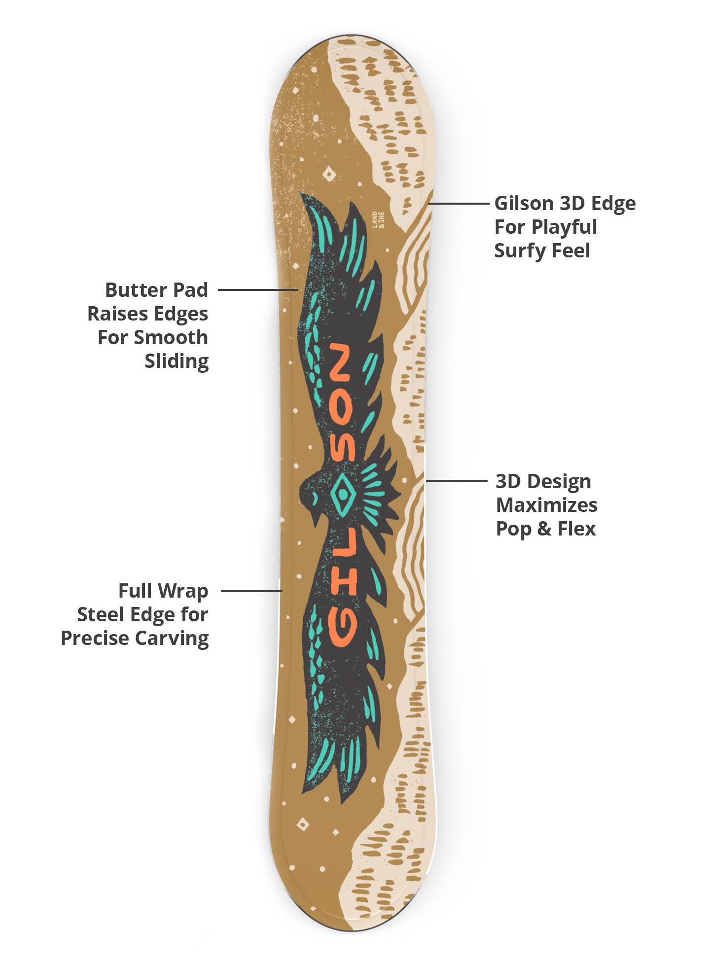 Gilson 3D edge, flex profile, and steel edge diagram