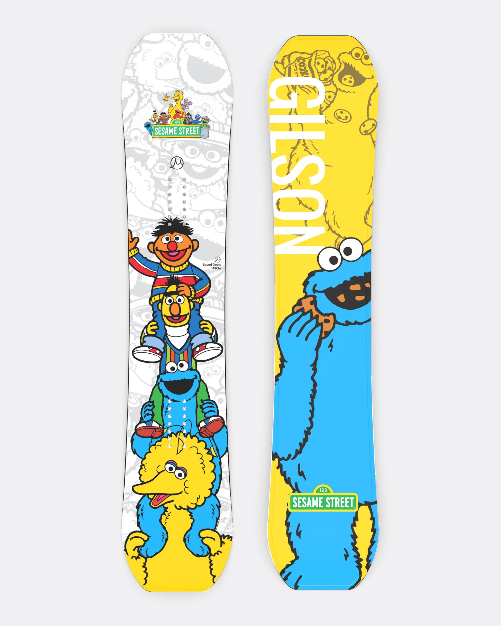Cookie Monster Ride Sesame Street Cookie Monster Snowboard | GILSON Flat-to-Rocker